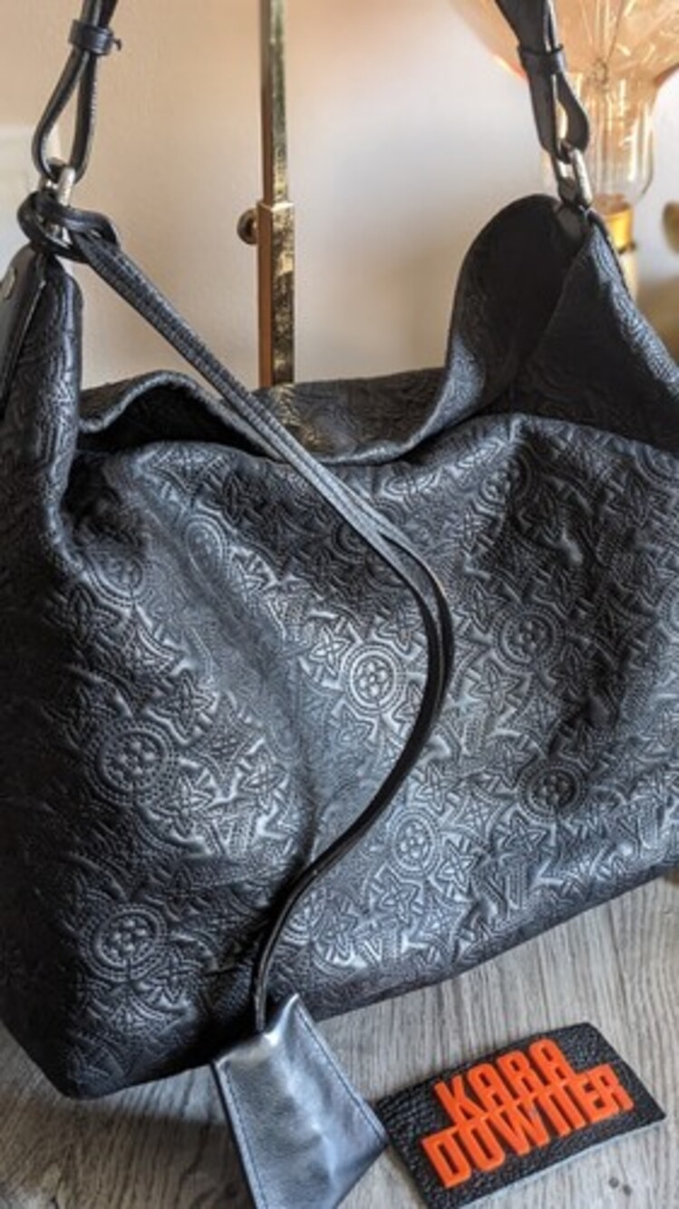 louis vuitton Athenia GM Lambskin Black Hobo Shoulder Bag Embroidered